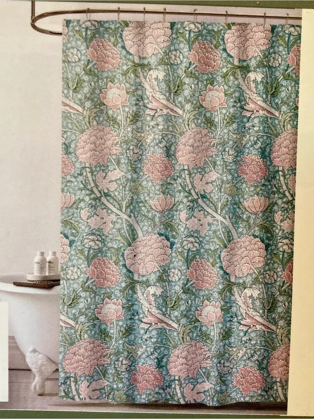 NWT Morris and Company brand 72”x 72” shower curtain features a soft blue gray